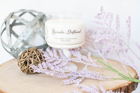Lavender Driftwood Scent Candle - 10oz Soy Candle