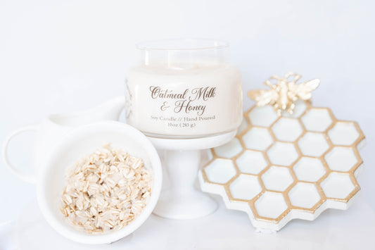 Oatmeal Milk & Honey Scent Candle - 10oz Soy Candle