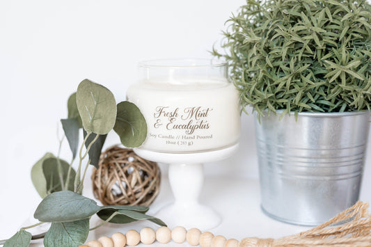 Fresh Mint & Eucalyptus Scent Candle - 10oz Soy Candle